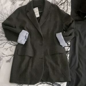 Zara drop shoulder long jacket / thin coat size M